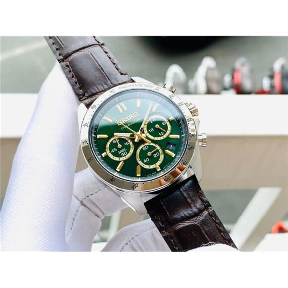 Seiko Spirit Chronograph Green Dial Stainless Steel Men's Watch - Picture 5 of 16